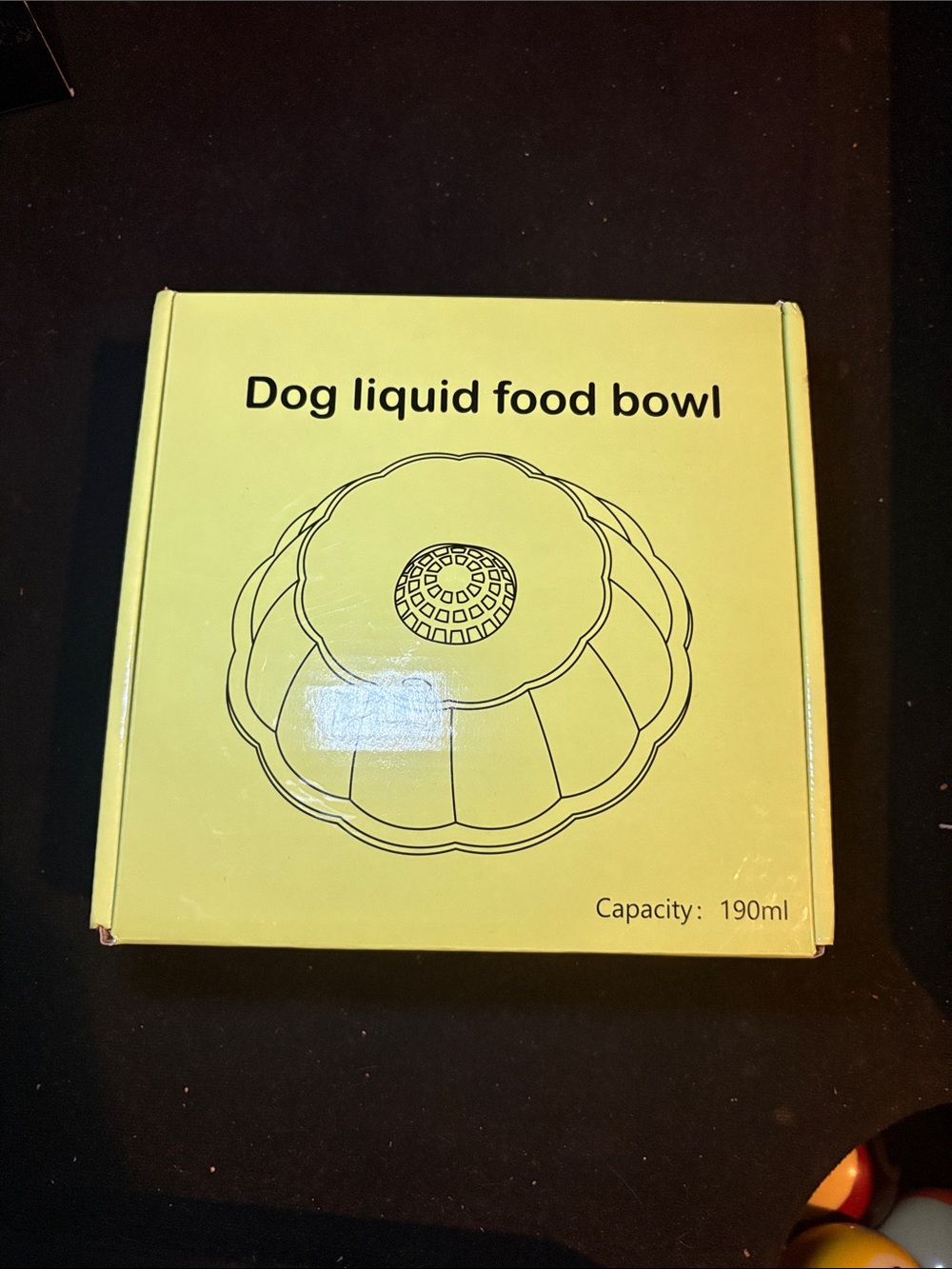 Yellow Dog Liquid Food Bowl - Durable Pet Feeding Dish